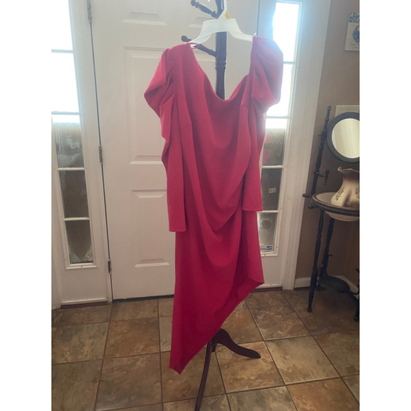 Women's New York & CO pink Asymmetrical Dress XL - Picture 8 of 10